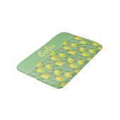 Tapis De Bain Aquarelle motif citron jaune vert (Angle)