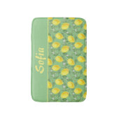 Tapis De Bain Aquarelle motif citron jaune vert (Devant (Vertical))