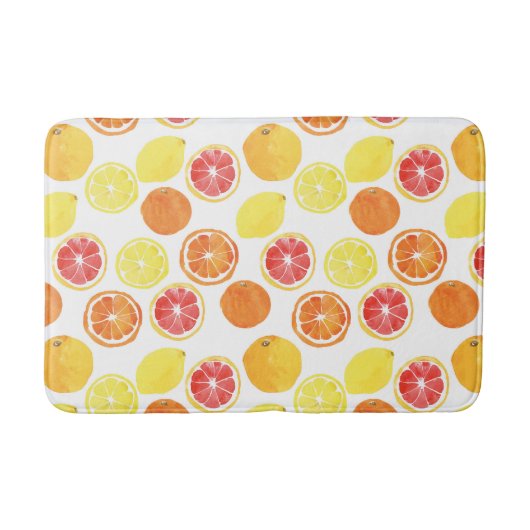 Tapis De Bain Aquarelle Motif de fruits d'agrumes (Devant)