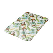 Tapis De Bain Aquarelle Motif de noix de coco tropicale (Angle)