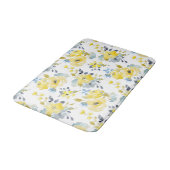 Tapis De Bain Aquarelle Motif Floral Jaune (Angle)