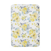 Tapis De Bain Aquarelle Motif Floral Jaune (Devant (Vertical))