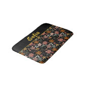 Tapis De Bain Aquarelle motif rose jaune orange (Angle)
