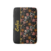 Tapis De Bain Aquarelle motif rose jaune orange (Devant (Vertical))