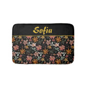 Tapis De Bain Aquarelle motif rose jaune orange (Devant)