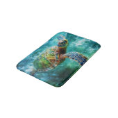 Tapis De Bain Aquarelle Natation Tortue de mer (Angle)