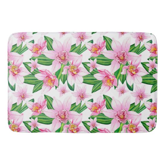 Tapis De Bain Aquarelle Orchidées Design 12 (Devant)