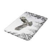 Tapis De Bain Aquarelle originale Frappe ou Chasse Chouette Oise (Angle)