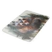 Tapis De Bain Aquarelle Ours & Arbres Sauvage rustique (Angle)