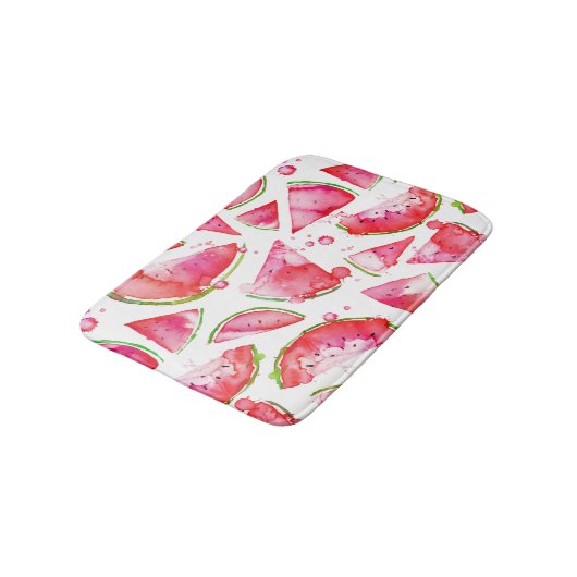 Tapis De Bain Aquarelle pastèque 1 (Angle)