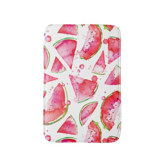 Tapis De Bain Aquarelle pastèque 1 (Devant (Vertical))