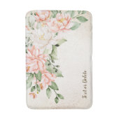 Tapis De Bain Aquarelle Pêche Fleurs blanches Élégant (Devant (Vertical))