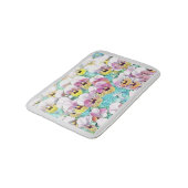 Tapis De Bain Aquarelle peinte de panneaux blancs jaune rose (Angle)