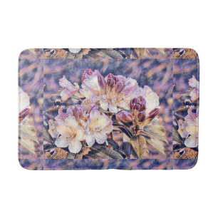 Tapis De Bain Aquarelle peinte d'une fleur de cerisier violet
