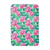 Tapis De Bain Aquarelle Pink Peonis Imprimer (Devant (Vertical))