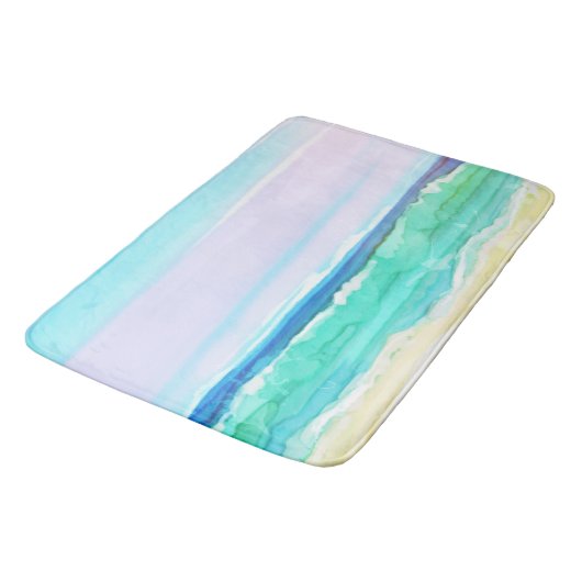 Tapis De Bain Aquarelle Plage Scène 1 (Angle)
