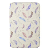 Tapis De Bain Aquarelle Plumes Feuilles et Branches Motif (devant Vertical)