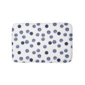 Tapis De Bain Aquarelle. Point de polka bleu. (Devant)