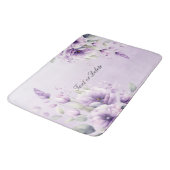 Tapis De Bain Aquarelle Purple Floral Mat (Angle)