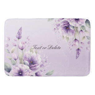 Tapis De Bain Aquarelle Purple Floral Mat