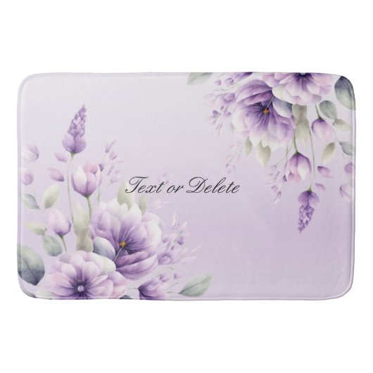 Tapis De Bain Aquarelle Purple Floral Mat (Devant)