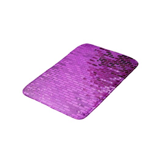 Tapis De Bain Aquarelle rose chaud à thème fille (Angle)