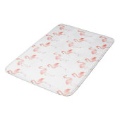 Tapis De Bain Aquarelle rose de Flamants roses (Angle)