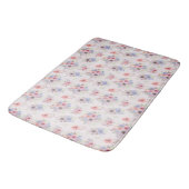 Tapis De Bain Aquarelle rose et bleu Bouquets floraux (Angle)