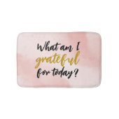 Tapis De Bain Aquarelle rose Fille Script Grateful Affirmation (Devant)