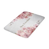 Tapis De Bain Aquarelle rose Fleurs Parties scintillant brillant (Angle)