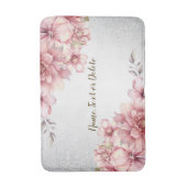 Tapis De Bain Aquarelle rose Fleurs Parties scintillant brillant (Devant (Vertical))