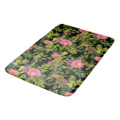 Tapis De Bain Aquarelle rose fleurs rose rétro fleurie botanique (Angle)
