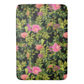 Tapis De Bain Aquarelle rose fleurs rose rétro fleurie botanique (devant Vertical)