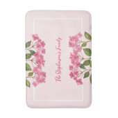 Tapis De Bain Aquarelle rose Hydrangée Lacecaps Illustration (Devant (Vertical))