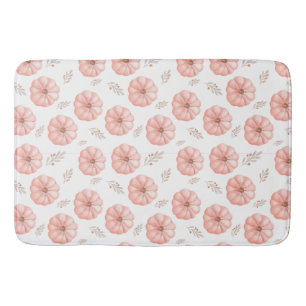 Tapis De Bain Aquarelle rose mignonne Citrouille Chute Douche ri
