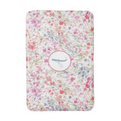 Tapis De Bain Aquarelle rose - Motif floral (Devant (Vertical))