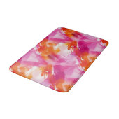 Tapis De Bain Aquarelle rose orange Abstrait (Angle)