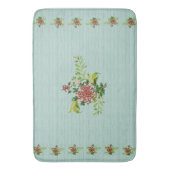 Tapis De Bain Aquarelle Rouge Gerbera Daisy avec Vert Bath Ma (devant Vertical)