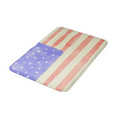 Tapis De Bain Aquarelle rustique USA drapeau américain (Angle)