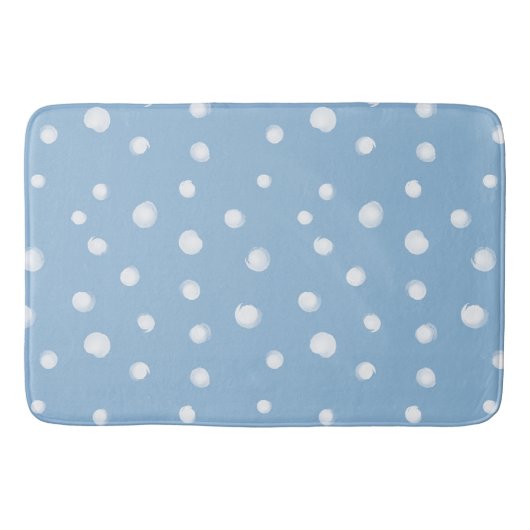 Tapis De Bain Aquarelle Snowflakes Motif bleu (Devant)