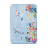 Tapis De Bain Aquarelle sous-marine Tropical Fish Dolphin Turtle (Devant (Vertical))