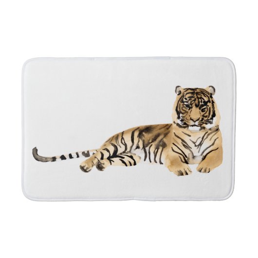 Tapis De Bain Aquarelle Tiger Repose (Devant)