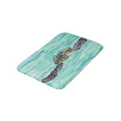 Tapis De Bain Aquarelle Tortue de mer Baignade océanique (Angle)