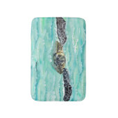 Tapis De Bain Aquarelle Tortue de mer Baignade océanique (Devant (Vertical))