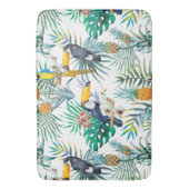 Tapis De Bain Aquarelle tropicale d'oiseau de perroquet d'ananas (devant Vertical)