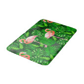 Tapis De Bain Aquarelle tropicale Flamant rose (Angle)