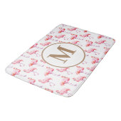 Tapis De Bain Aquarelle tropicale Flamant rose rose | Script Gol (Angle)