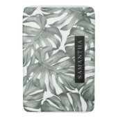 Tapis De Bain Aquarelle tropicale Oasis moderne Feuille Motif (devant Vertical)