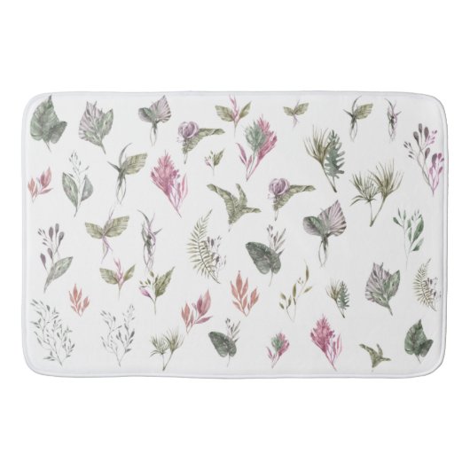 Tapis De Bain Aquarelle tropicale vibrante (Devant)