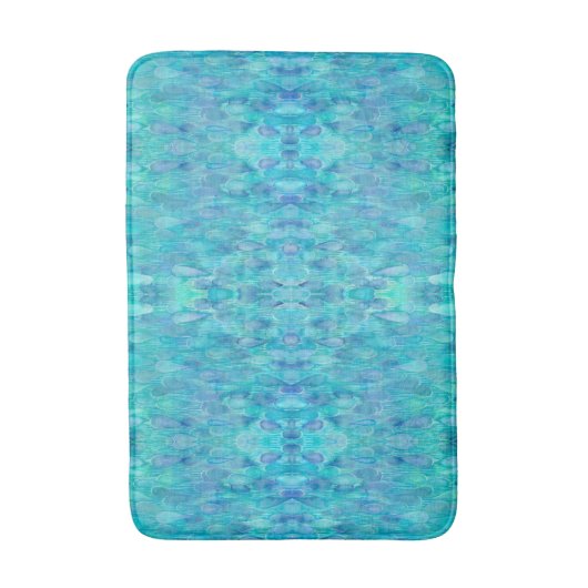 Tapis De Bain Aquarelle turquoise Kaleidoscope Mat de bain (Devant (Vertical))